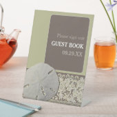 サンドドルレース、ヴィンテージビーチ結婚式 台座サイン (インサイチュ)