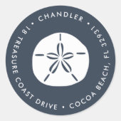 サンドドル差出人住所 ラウンドシール (正面)