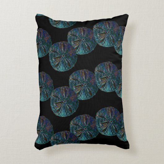 サンドドル抽象芸術アートブルーブラックギフトの好意 アクセントクッション (正面(垂直))