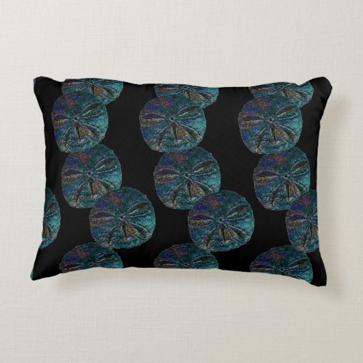 サンドドル抽象芸術アートブルーブラックギフトの好意 アクセントクッション (裏面)