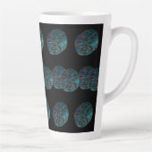 サンドドル抽象芸術アートブルーブラックギフトの好意 カフェラテマグ (右)