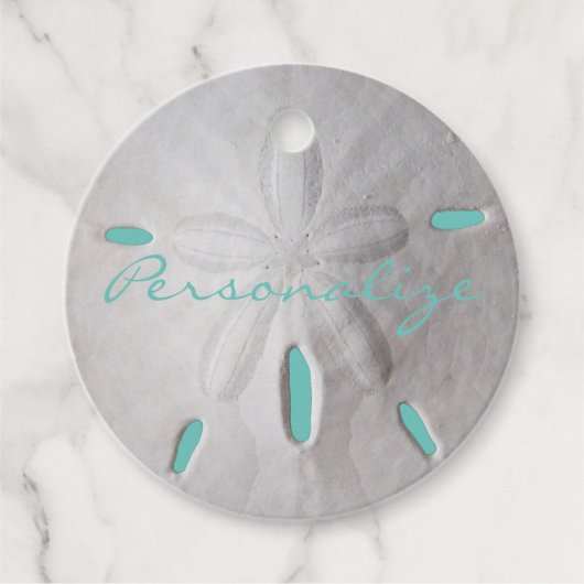 サンドドル海ビーチ夏ターコイズ白 フェイバータグ (正面)