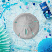 サンドドル海ビーチ夏ターコイズ白 ペーパープレート (パーティー)