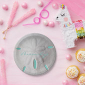 サンドドル海ビーチ夏ターコイズ白 ペーパープレート (パーティー)