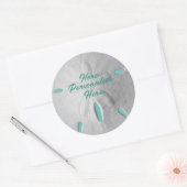 サンドドル海ビーチ夏ターコイズ白 ラウンドシール (封筒)