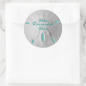 サンドドル海ビーチ夏ターコイズ白 ラウンドシール (バッグ)