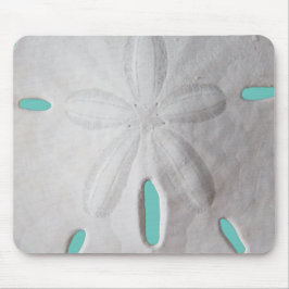 サンドドル海ビーチ白ターコイズマウスパッド マウスパッド