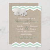 サンドドル&シェブロンのリハーサルディナー 招待状 (正面/裏面)