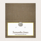 サンドドル&バーラップジュエリーディスプレイカード 名刺 (外部フラット)