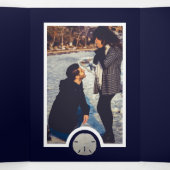 サンドドル&バーラップネイビービーチ結婚式スイート 三つ折り招待状 (内部中)