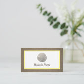 サンドドル&バーラップバチュラーパーティチケット招待状 名刺 (スタンド正面)