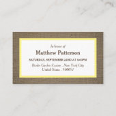 サンドドル&バーラップバチュラーパーティチケット招待状 名刺 (裏面)