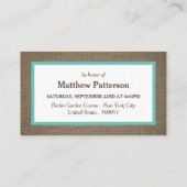 サンドドル&バーラップバチュラーパーティチケット招待状 名刺 (裏面)