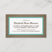 サンドドル&バーラップバースデーパーティーチケット 名刺 (裏面)