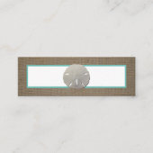 サンドドル&バーラップブックマークカード スキニー名刺 (正面)