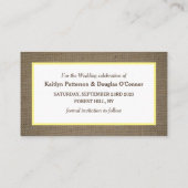 サンドドル&バーラップ日付カードを保存 名刺 (裏面)