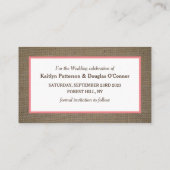 サンドドル&バーラップ日付カードを保存 名刺 (裏面)