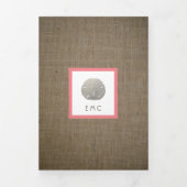 サンドドル&バーラップ、ビーチベビーシャワースイート 三つ折り招待状 (カバー)