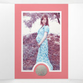 サンドドル&バーラップ、ビーチベビーシャワースイート 三つ折り招待状 (内部中)