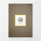 サンドドル&バーラップ、ビーチベビーシャワースイート 三つ折り招待状 (カバー)