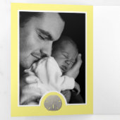 サンドドル&バーラップ、3フォトコラージュベビー誕生 三つ折り案内状 (内部最初)