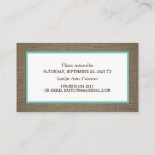 サンドドル&バーラップRSVPカード 名刺 (裏面)