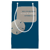 サンドドル、海ブルービーチ結婚式の好意 スモールペーパーバッグ (正面)