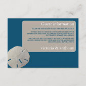 サンドドル、海ブルービーチ結婚式詳細 エンクロージャーカード (正面)