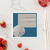 サンドドル、海ブルービーチ結婚式 スタンダードカクテルナプキン (インサイチュ)