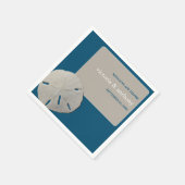 サンドドル、海ブルービーチ結婚式 スタンダードカクテルナプキン (角)