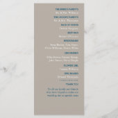 サンドドル、海ブルービーチ結婚式 プログラム (裏面)