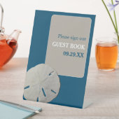 サンドドル、海ブルービーチ結婚式 台座サイン (インサイチュ)