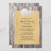 サンドド素朴ル&スターフィッシュウッドブライダルシャワー 招待状 (正面/裏面)