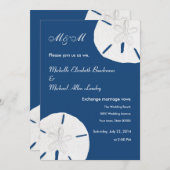 サンドド結婚ルのモナコ結婚ブルー 招待状 (正面/裏面)