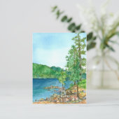 サンドハボールレイクタホウォーターカラー絵画ズ ポストカード (スタンド正面)