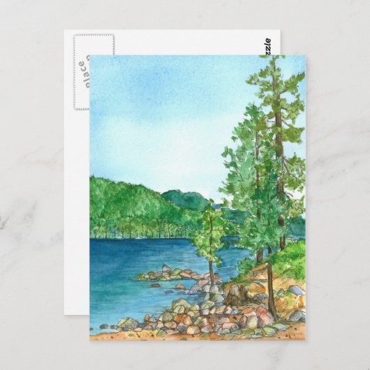 サンドハボールレイクタホウォーターカラー絵画ズ ポストカード (正面/裏面)