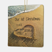 サンドハート熱帯の初のクリスマスビーチ セラミックオーナメント (左)