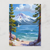 サンドハーバービーチレイクタホ絵を描ズ ポストカード (正面)