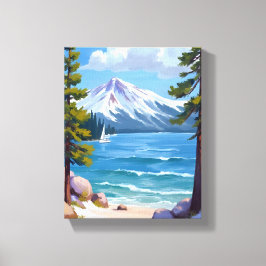 サンドハーバービーチ レイクタホー 絵画 キャンバスプリント