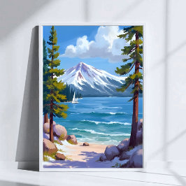 サンドハーバービーチ レイクタホ 絵画 ポスター
