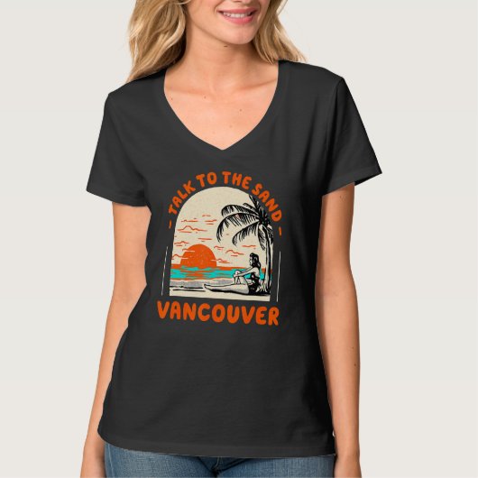 サンドバンクーバービーチカナダ海サマムに話す Tシャツ (正面)
