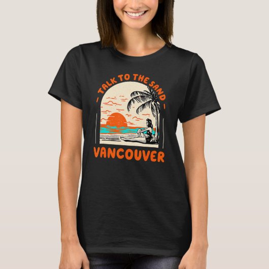 サンドバンクーバービーチカナダ海サマムに話す Tシャツ (正面)