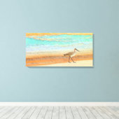 サンドパイパーオンビーチ キャンバスプリント (インサイチュ (ウッドフロア))