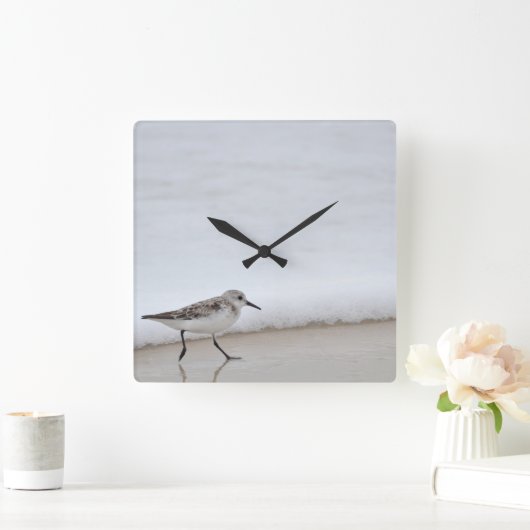 サンドパイパーショアバードビーチハウススクエアウォールクロック スクエア壁時計 (ホーム)