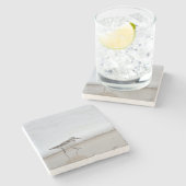 サンドパイパーショアバードビーチハウスストーンコースター ストーンコースター (横)