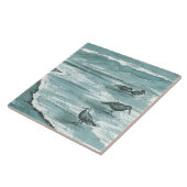 サンドパイパーショアバード鳥海波グレー タイル (側面)