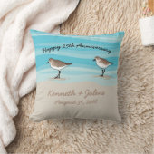 サンドパイパーズオンビーチ，記念日の名前，砂の中 クッション (ブランケット)