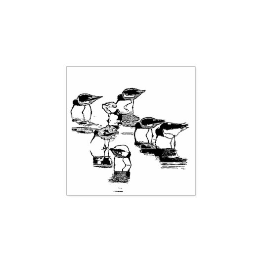 サンドパイパーバードビーチ動物木印 ラバースタンプ (インプリント)