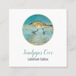 サンドパイパーバードビーチ沿岸レンタル スクエア名刺