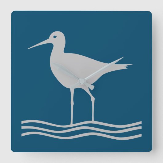 サンドパイパーバード海海 スクエア壁時計 (正面)